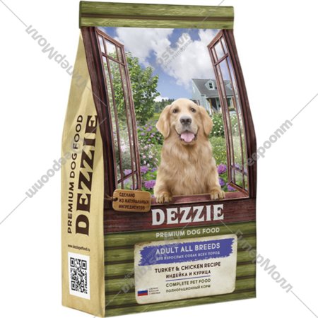 Корм для собак «Dezzie» Adult Dog, индейка и курица, 3 кг