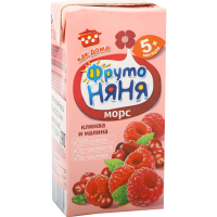 

МОРС "ФРУТОНЯНЯ" КЛЮКВА И МАЛИНА 0.2 Л