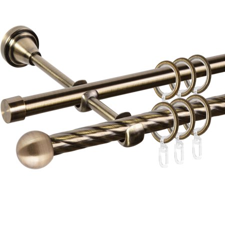 Карниз «АС Форос» Grace, D16К/16Г, Антик, Заглушка шар малый, 1.6 м