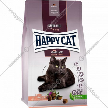 Корм для кошек «Happy Cat» Sterilised Atlantik-Lachs, лосось, 70580, 4 кг