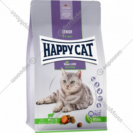 Корм для кошек «Happy Cat» Senior Weide-Lamm, ягненок, 70615, 4 кг