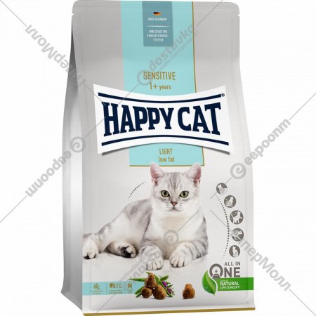 Корм для кошек «Happy Cat» Sensitive Light, птица/травы, 70603, 1.3 кг