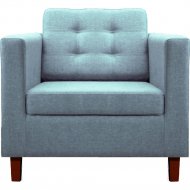 Кресло «Brioli» Дилли клетка Д, J14 голубой/темные ножки, 76х80х82 см