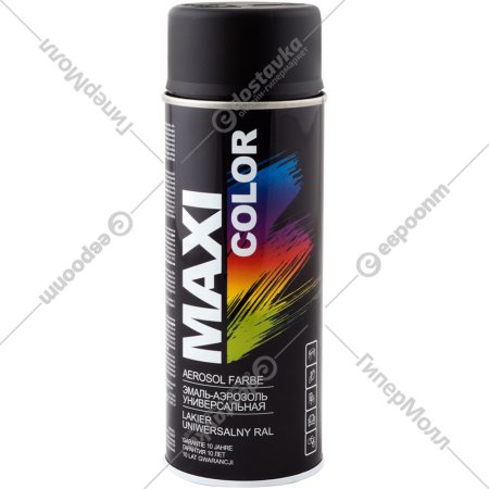 Эмаль-аэрозоль «Maxi color» универсальная, черная матовая, 400 мл
