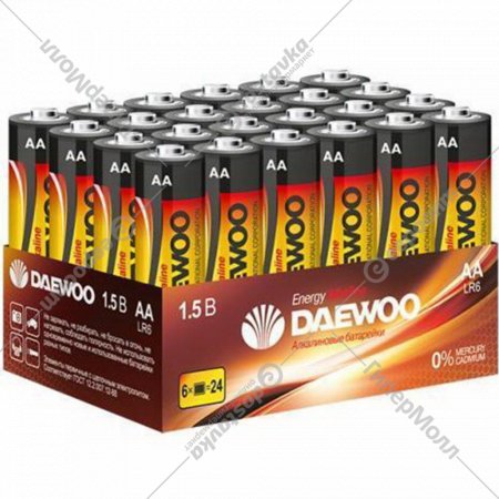 Комплект батареек «Daewoo» АА ENERGY Alkaline PACK24, 5029842, 24 шт