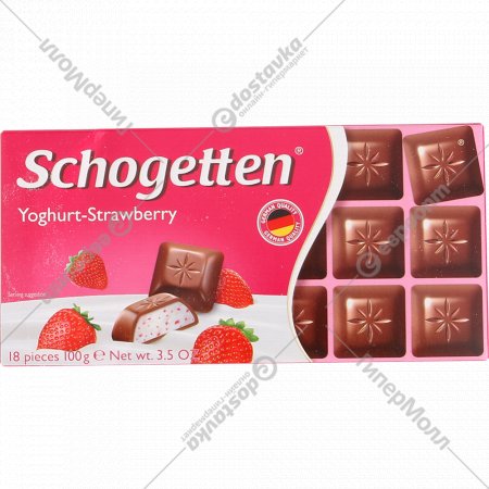 Шоколад молочный «Schogetten» Yoghurt-Strawberry, 100 г