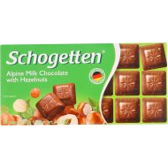 Шоколад молочный «Schogetten» альпийский, с лесными орехами, 100 г