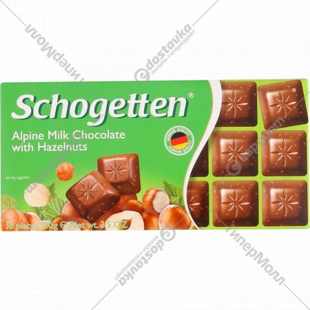 Шоколад молочный «Schogetten» альпийский, с лесными орехами, 100 г