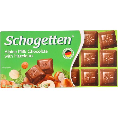 Шоколад молочный «Schogetten» Альпийский с фундуком, 100 г