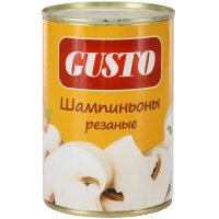 

Шампиньоны резаные "GUSTO" (ж/б) 400г