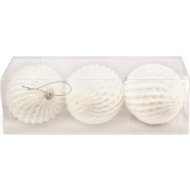 Набор новогодних шаров Ausini M87-16, белый, 8 см, 3 шт