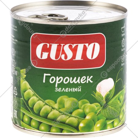 Горошек зеленый «Gusto» консервированный 420 г