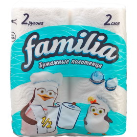 Полотенца бумажные «Familia» белые, 2 рулона
