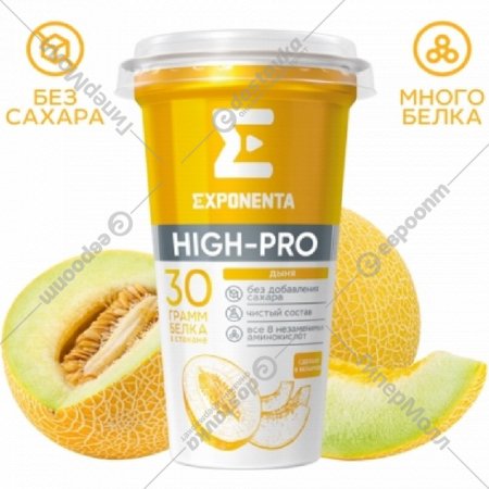 Напиток кисломолочный «Exponenta» High-pro дыня, 250 г