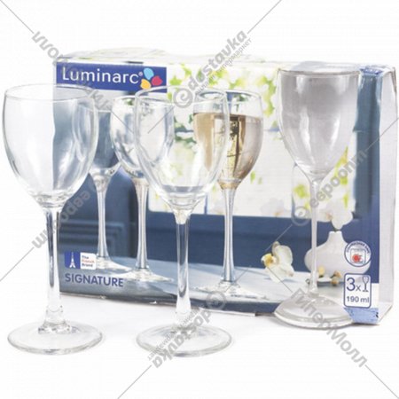 Набор бокалов для вина «Luminarc» Signature, 3 шт, 190 мл
