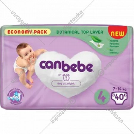 Подгузники детские «Canbebe» размер 4, 7-14 кг, 40 шт
