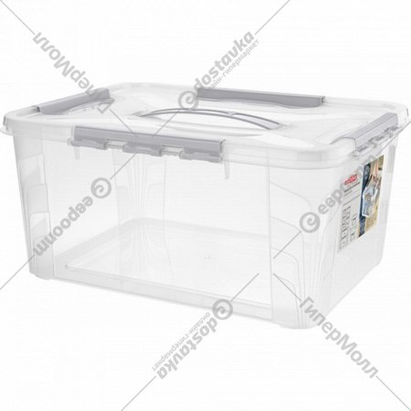 Ящик для хранения «Бытпласт» Grand Box, 433200430, светло-серый, 15.3 л