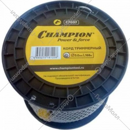 Леска для триммера/мотокосы «Champion» C7037, Aluminium, 3.0 мм х 168 м