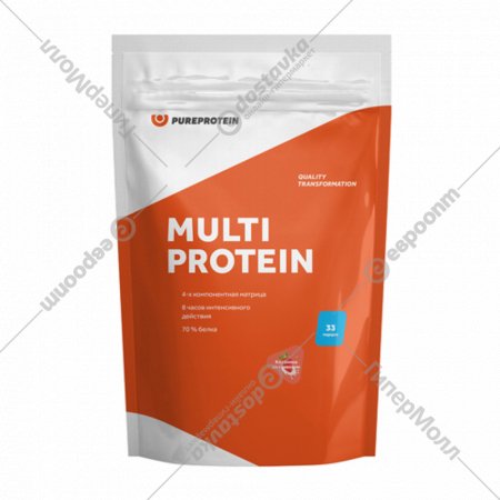 Протеин «PureProtein» мультикомпонентный, клубника со сливками, 600 г