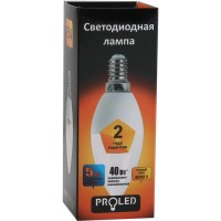 

Лампа светод."PROLED"(С37-5W 3000K E14)