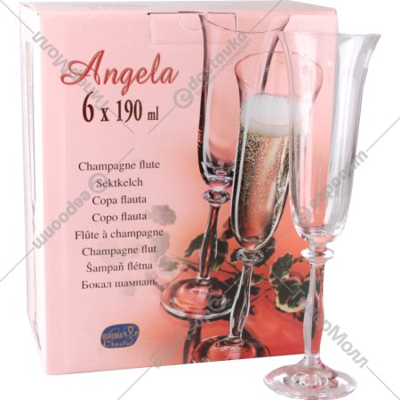 Набор бокалов для шампанского «Crystalex» 190 мл, 6 шт