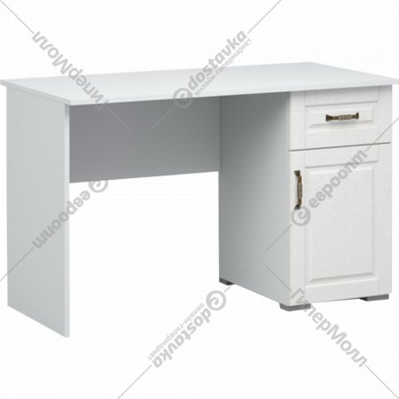 Письменный стол «Империал» Лацио 120, 1 дверь, 1 ящик, белое дерево/бронза
