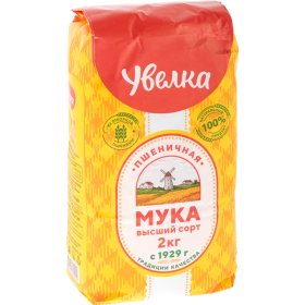 Мука пшеничная «Увелка» хлебопекарная, высший сорт, 2 кг