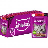 Уп. Корм для кошек «Whiskas» желе, говядина и ягненок, 28х75 г