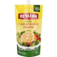 

Майонез"ПЕЧАГИН"(лимон.сок 50%)400мл