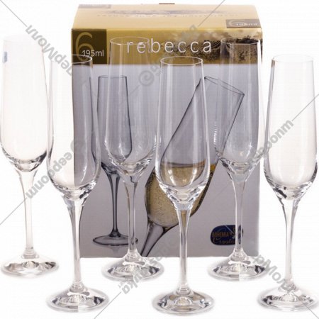Набор бокалов для шампанского «Crystalex» Rebecca, 40797/195, 6 шт