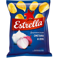 

Чипсы рифл. "ESTRELLA" (сметана/лук)125г