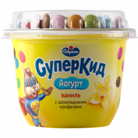 Йогурт «Су­пер­Кид» ваниль-кон­фе­ты, 2%, 103 г