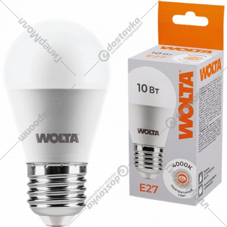 Светодиодная лампа «Wolta» G45 10Вт 825лм 4000К Е27