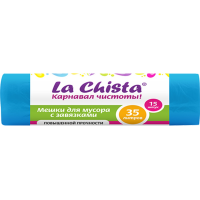 

Мешки д/мусора"LA CHISTA"(завяз.35л)15шт