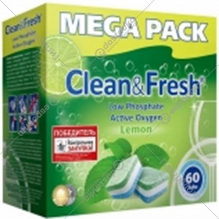 Таблетки для посудомоечных машин «Clean&Fresh» All in 1, 60 шт