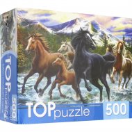 Пазл «TOPpuzzle» Табун лошадей в горах, 500 элементов