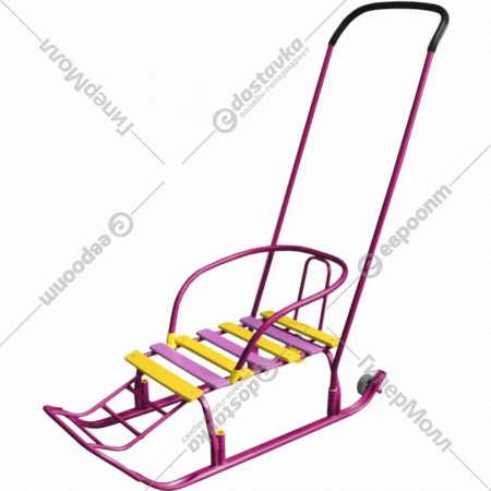 Санки-коляска «Galaxy» Мишутка 1 с колесом, фиолетовый