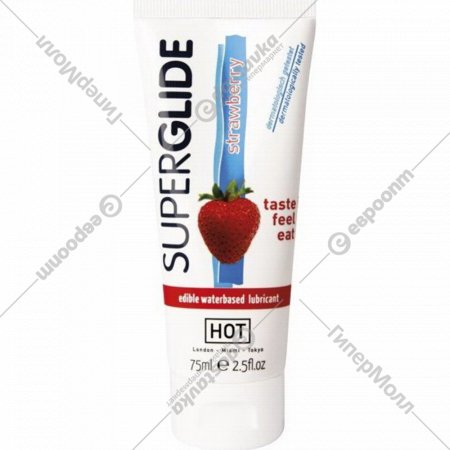 Лубрикант «HOT» Superglide Strawberry, со вкусом клубники, 44119, 75 мл