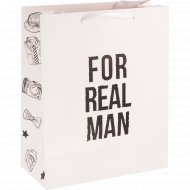 Пакет подарочный «For real man» 32х26х12 см