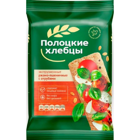 Хлебцы «Полоцкие» ржано-пшеничные, с отрубями, 80 г