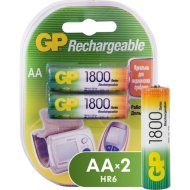 Комплект аккумуляторов «GP» 180AAHC AA NiMH 1800mAh, 180AAHC-2DECRC2, 2 шт