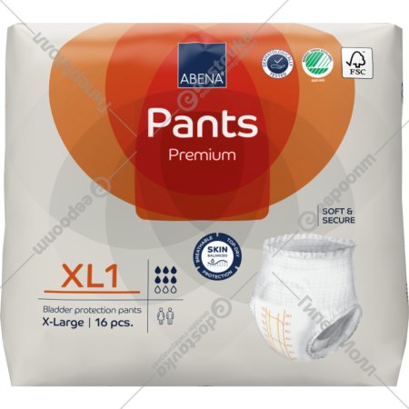 Подгузники-трусики для взрослых «Abena» Pants XL1 Premium, 16 шт