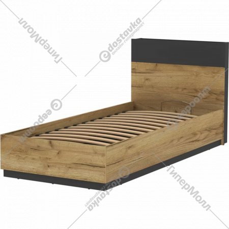 Кровать «Интерлиния» Loft, LT-K90, антрацит/дуб золотой