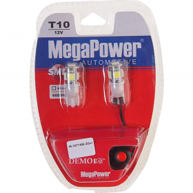 Автомобильная лампа «MegaPower» T10W, 5 SMD 5050 White, M-10714W-2блт, 2 шт