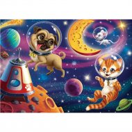 Алмазная мозаика «Рыжий кот» Космическое путешествие питомцев, AC22115