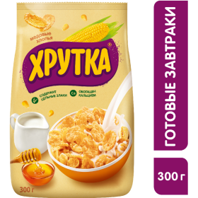 Го­то­вый зав­трак «Хрут­ка» Хлопья ку­ку­руз­ные, ме­до­вые, 300 г