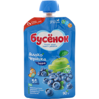 

Пюре "БУСЕНОК" (яблоко-черника) 90г