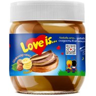 Паста шоколадная Love is банановая, ореховая с какао, 350 г