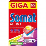Таблетки для посудомоечных машин «Somat» All in 1, Lemon, 100 шт