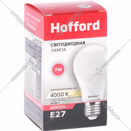 Лампа светодиодная «Hofford» А60, 9W, 4000K, E27